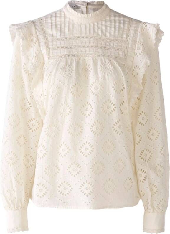 Oui Elegante Blouse met Lange Mouwen Beige Dames