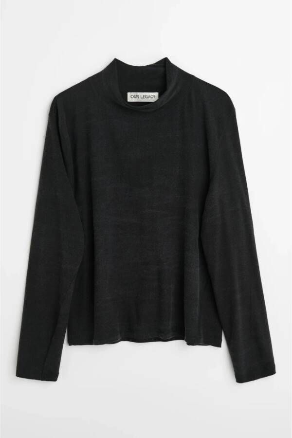 Our Legacy Artiest Polo Zwart Crew Neck Pullover Black Heren