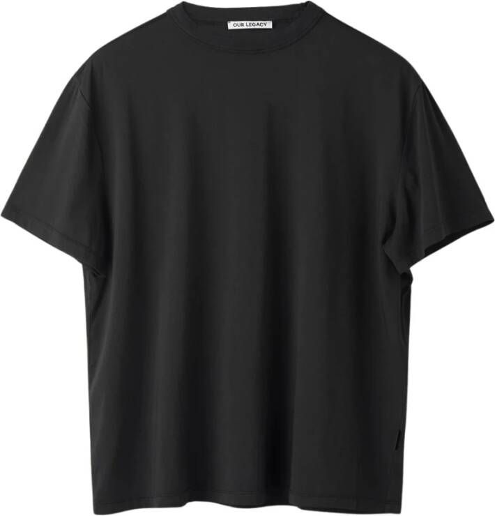Our Legacy Zwarte Box T-Shirt Clean Jersey Black Heren