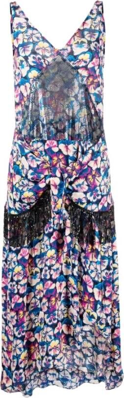 Paco Rabanne Bloemenprint Jurk met Franjes Meerkleurig Dames