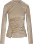 Paco Rabanne Gouden Lurex Gedrapeerde Blouse Beige Dames - Thumbnail 1