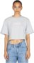 Paco Rabanne Katoenen Logo Print Crop T-shirt Grijs Dames - Thumbnail 1