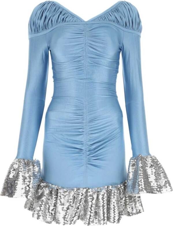 Paco Rabanne Lichtblauwe stretch viscose-jurk Blauw Dames
