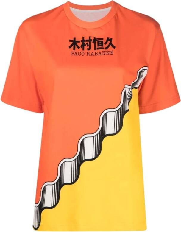 Paco Rabanne Mandarin Orange Korte Mouwen Shirt Oranje Dames