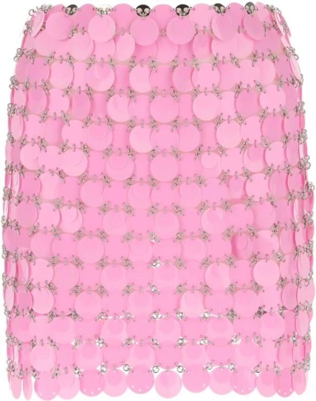 Paco Rabanne Maxi Sequins Mini Rok Roze Dames