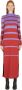 Paco Rabanne Metallic Gestreepte Lange Jurk Rood Dames - Thumbnail 1