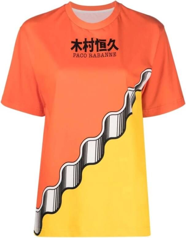 Paco Rabanne Oranje en Gele Shirt Oranje Dames