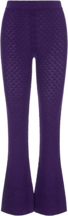 Paco Rabanne Paarse Wijde Gebreide Broek Purple Dames