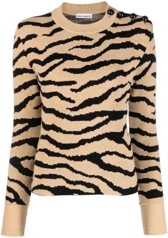 Paco Rabanne Langemouw Cardigan Sweater Brown Dames