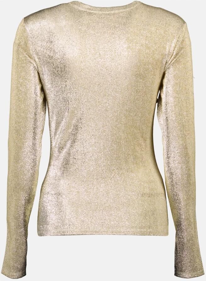 Paco Rabanne Glinsterende Metallic Gebreide Top Yellow Dames - Foto 2