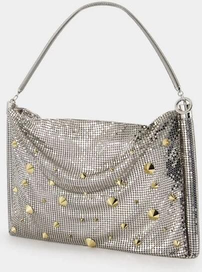 Paco Rabanne Metallic Zilveren Slangenketting Portemonnee Gray Dames - Foto 2