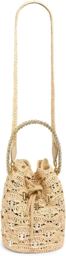 Paco Rabanne Natuurlijke Raffia Schoudertas met Kettinghandvat Beige Dames - Foto 6
