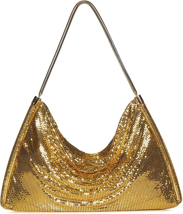 Paco Rabanne Shoppers Golden Chainmail Design Bag in goud