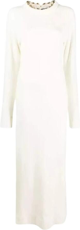 Paco Rabanne Witte Gebreide Maxi Jurk White Dames - Foto 2