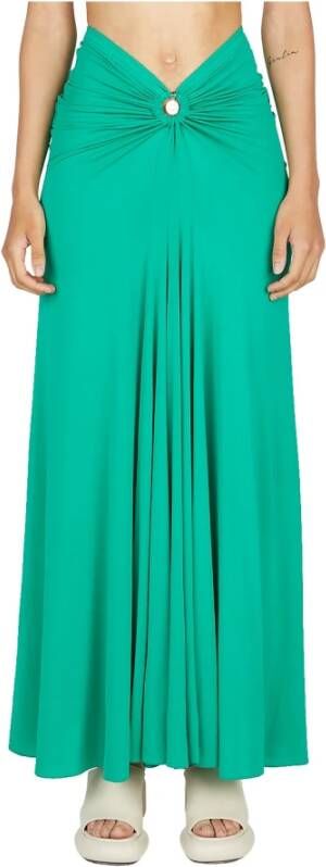 Paco Rabanne Stretch Jersey V-Taille Rok Groen Dames