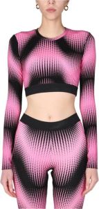 Paco Rabanne Top With Logo Band Roze Dames