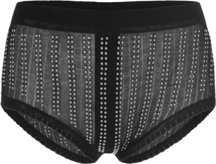 Paco Rabanne Zwarte hoog getailleerde slip met metalen studs Zwart Dames