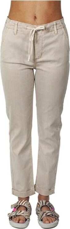Paige Leather Trousers Beige Dames