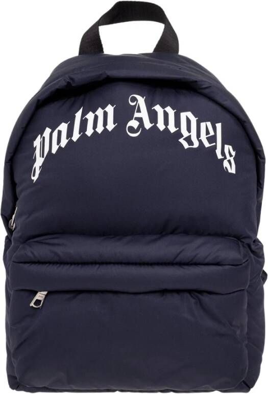 Palm Angels Backpack with logo Blauw Unisex