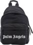 Palm Angels Zwarte Leren Rugzak met Logo Print Black Heren - Thumbnail 1