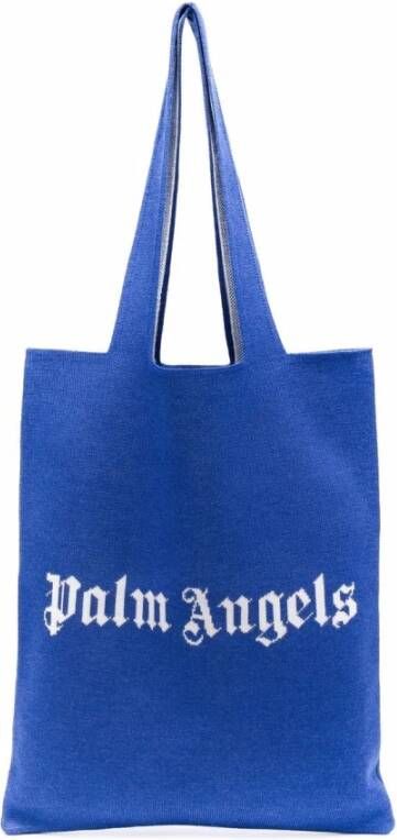 Palm Angels Shopper met logoprint Blauw