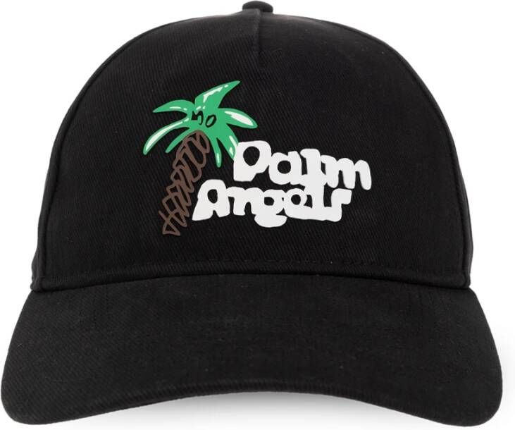 Palm Angels Honkbalpet met logoprint Zwart