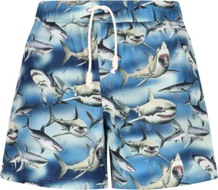 Palm Angels Haaien Zwemshorts Strandkleding voor Mannen Blauw Heren