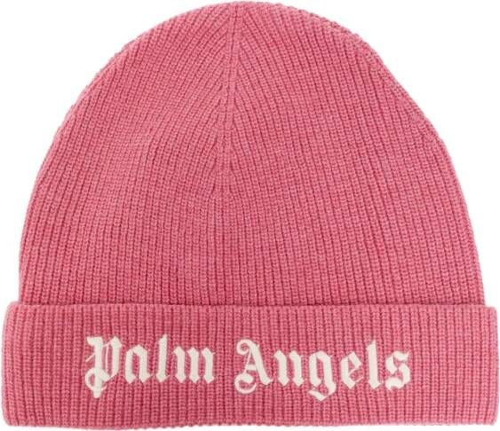 Palm Angels Kids Ribgebreide muts Roze - Foto 2
