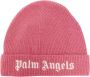 Palm Angels Kids Ribgebreide muts Roze - Thumbnail 2