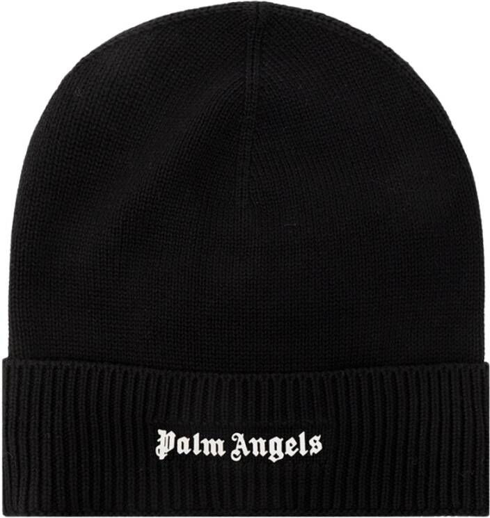 Palm Angels Beanie met logo Zwart Heren