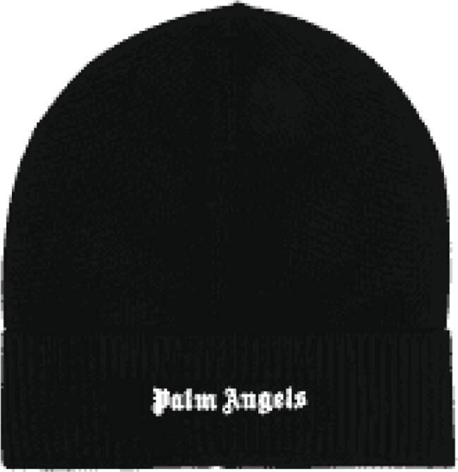 Palm Angels Logo-geborduurde wollen muts Black Heren