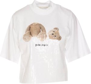 Palm Angels Bear-print T-shirt Wit Dames