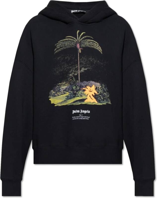 Palm Angels Bedrukte hoodie Zwart Heren