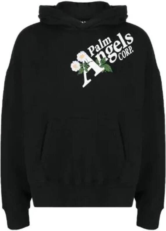 Palm Angels Bedrukte Logo Sweatshirt Zwart Heren