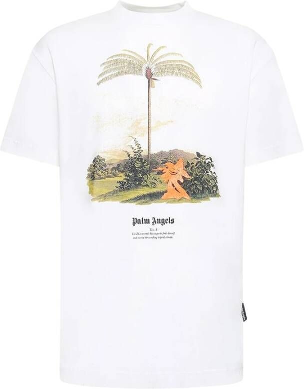 Palm Angels Biologisch katoenen T-shirt met Enzo van Tropics-patch White Heren