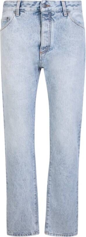 Palm Angels Blauwe Slim-Fit Jeans met Uniek Logo Blauw Heren