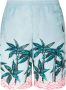 Palm Angels Zwembroek met palmprint Blauw - Thumbnail 4