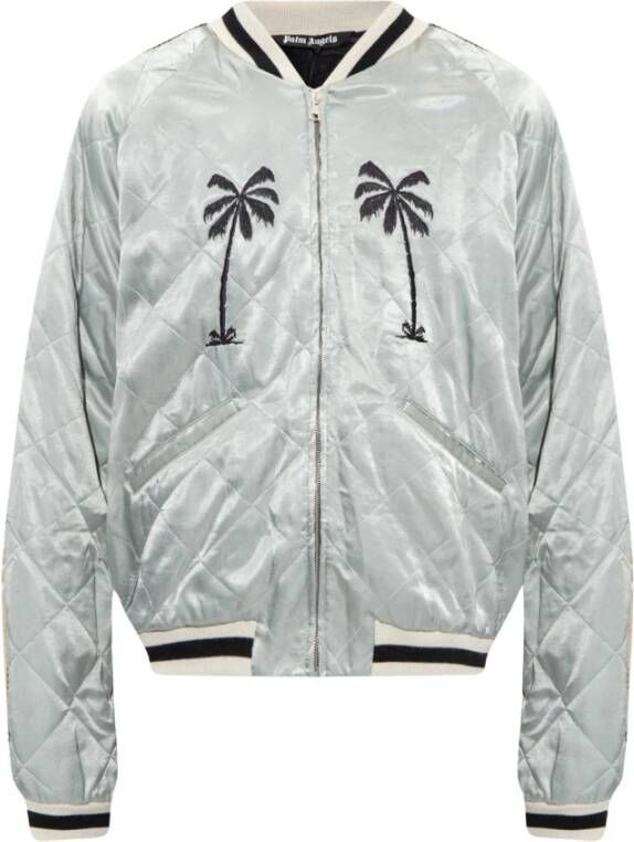 Palm Angels Life is Palm Bomber jacket Blauw Heren