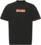 Palm Angels Burning Logo Upgrade T-Shirt voor Mannen Zwart Heren - Thumbnail 1