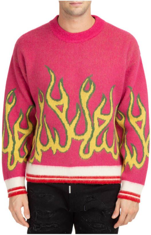Palm Angels Burning Sweater Roze Heren