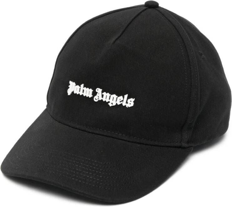 Palm Angels Classic Logo in reliëf dop zwart wit Zwart Unisex