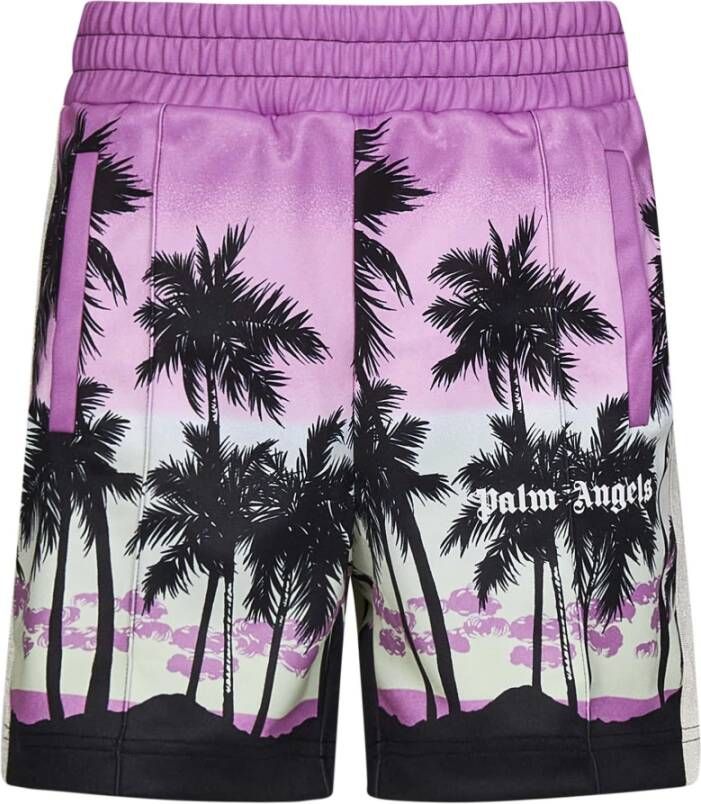 Palm Angels Stijlvolle Sunset Track Shorts Pink Heren