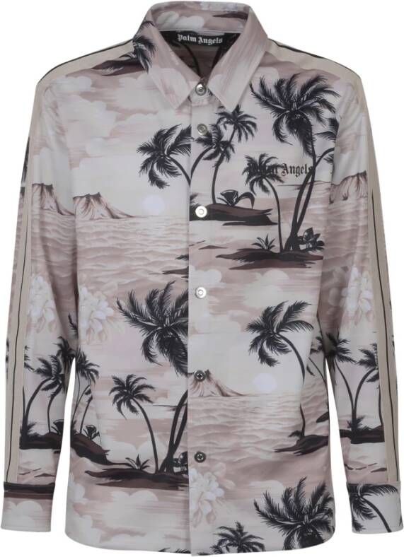 Palm Angels Casual overhemd met palmprint Beige Heren