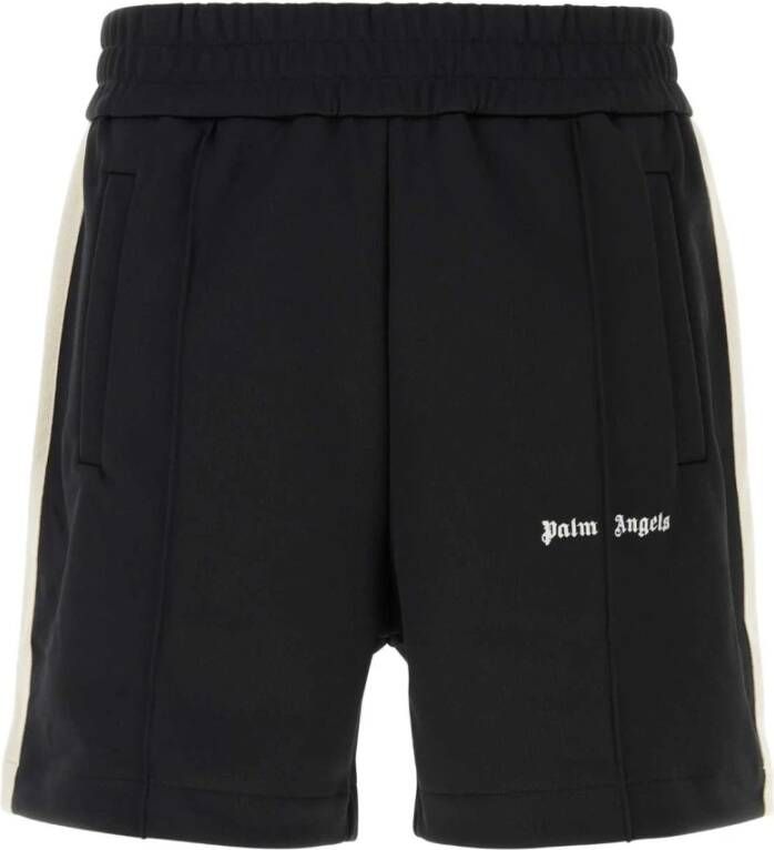Palm Angels Zwarte polyester bermuda shorts Black Heren