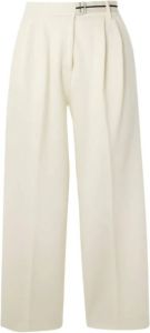 Palm Angels Cropped Trousers Beige Dames