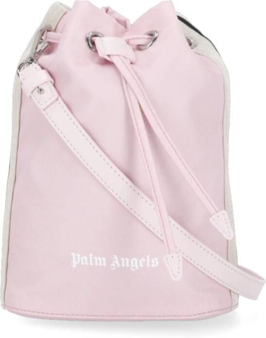 Palm Angels Roze Tech Stoffen Bucket Tas Pink Dames