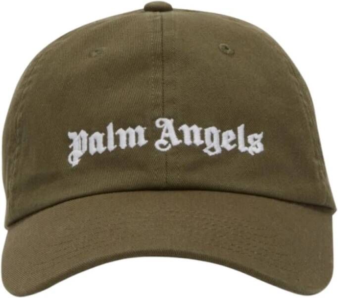 Palm Angels Honkbalpet met geborduurd logo Groen