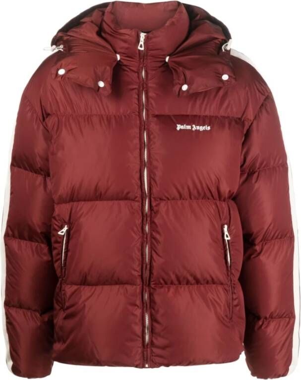 Palm Angels Paarse Gewatteerde Hoodiejas Purple Heren