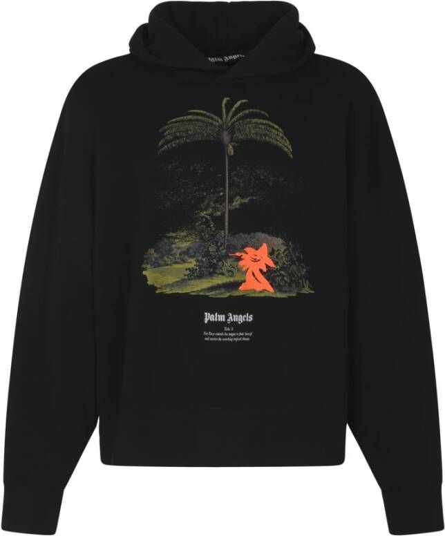 Palm Angels Enzo Tropics Hoody Zwarte Sweater Zwart Heren