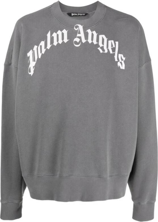 Palm Angels Gebogen logo sweatshirt Grijs Heren